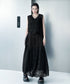 Bicolor Pleated Lace Skirt